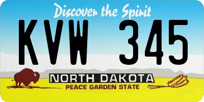 ND license plate KVW345