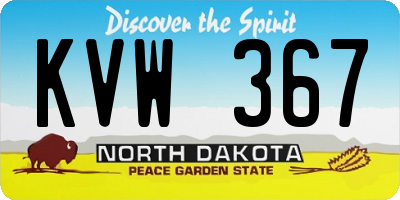 ND license plate KVW367