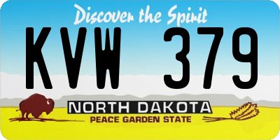 ND license plate KVW379
