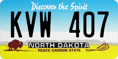 ND license plate KVW407