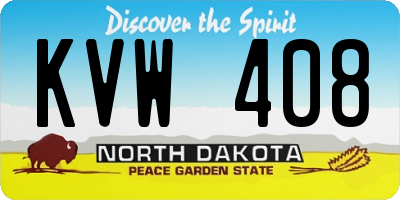 ND license plate KVW408