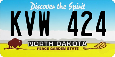 ND license plate KVW424