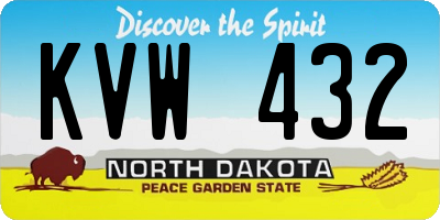 ND license plate KVW432