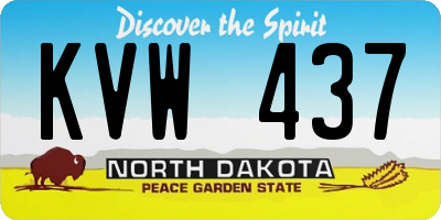 ND license plate KVW437