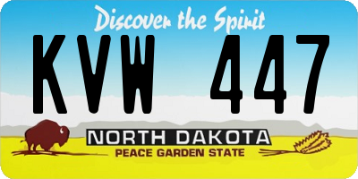 ND license plate KVW447