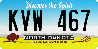 ND license plate KVW467