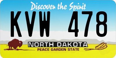 ND license plate KVW478