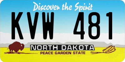 ND license plate KVW481
