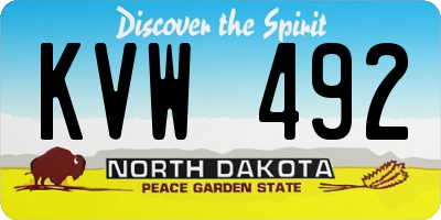 ND license plate KVW492