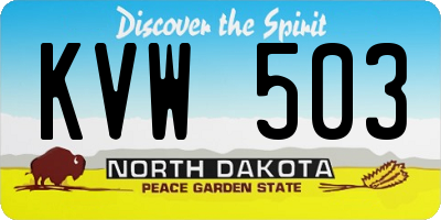 ND license plate KVW503