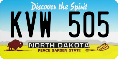 ND license plate KVW505