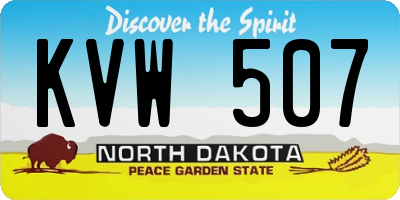 ND license plate KVW507
