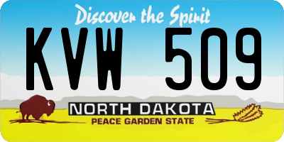 ND license plate KVW509