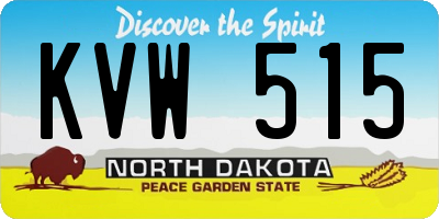 ND license plate KVW515