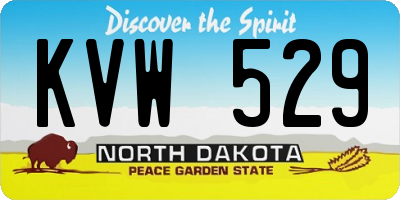 ND license plate KVW529