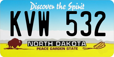 ND license plate KVW532