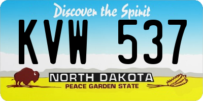 ND license plate KVW537