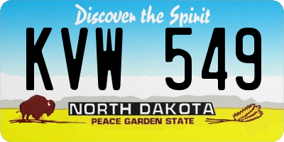 ND license plate KVW549