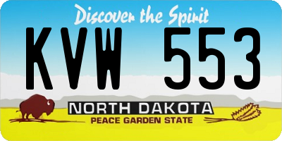 ND license plate KVW553