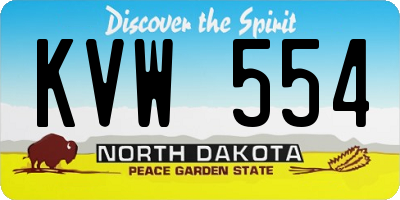 ND license plate KVW554