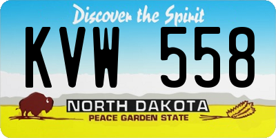 ND license plate KVW558