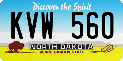 ND license plate KVW560