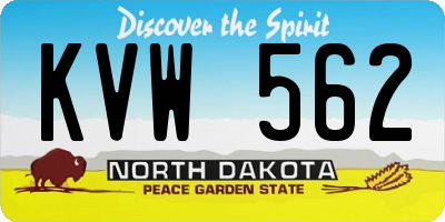 ND license plate KVW562