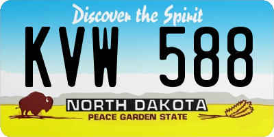 ND license plate KVW588