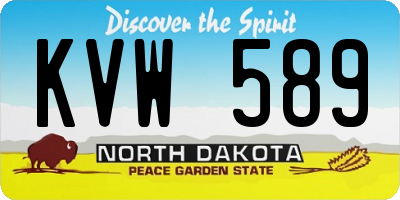 ND license plate KVW589