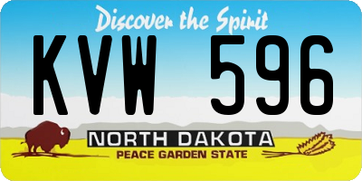ND license plate KVW596