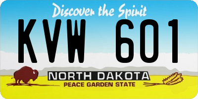 ND license plate KVW601