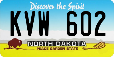 ND license plate KVW602