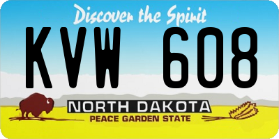 ND license plate KVW608