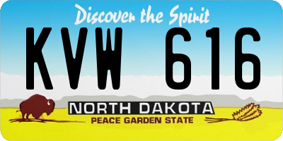 ND license plate KVW616