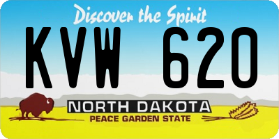ND license plate KVW620