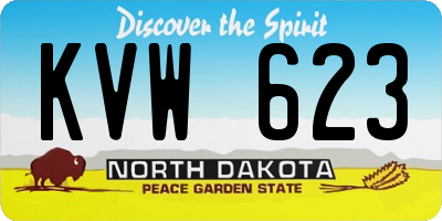 ND license plate KVW623