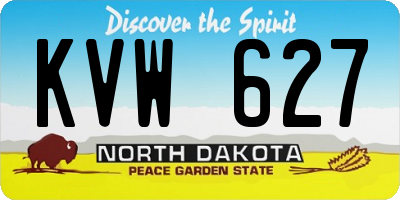 ND license plate KVW627