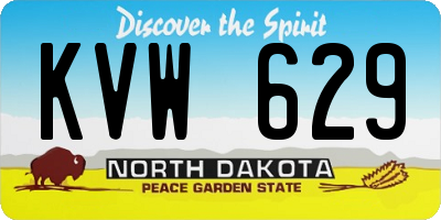 ND license plate KVW629