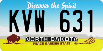ND license plate KVW631