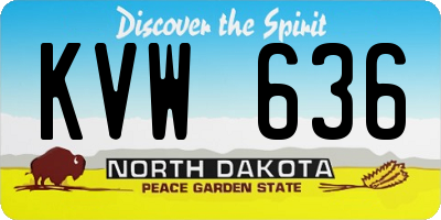 ND license plate KVW636