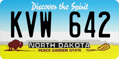 ND license plate KVW642