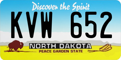 ND license plate KVW652
