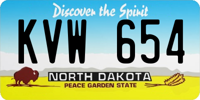 ND license plate KVW654