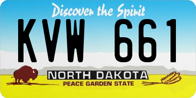 ND license plate KVW661