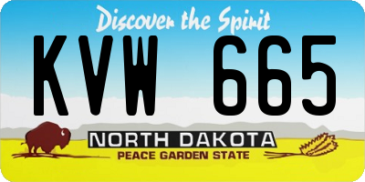 ND license plate KVW665