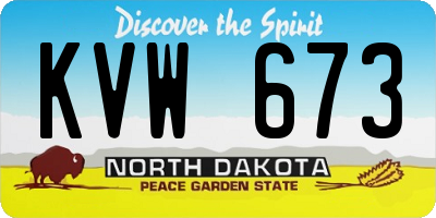 ND license plate KVW673