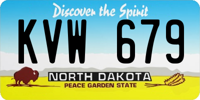 ND license plate KVW679