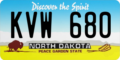 ND license plate KVW680
