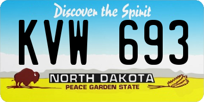 ND license plate KVW693