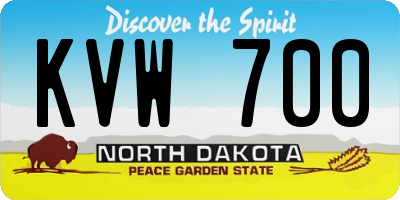 ND license plate KVW700